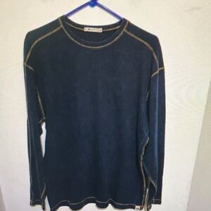 Black Long Sleeve Shirt with Contrast Stitching